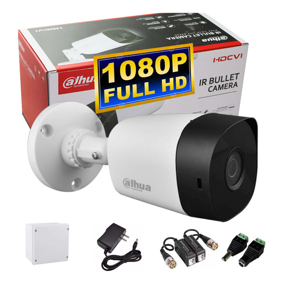 Camara Seguridad Dahua Tipo Bala 2mp 3.6mm 1080 Balum+fuente