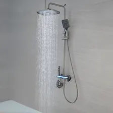 Ducha Columna Multifuncional Inteligente Con Luz Led Duchador Gris Gloa