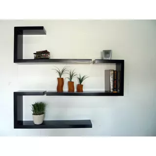 Repisas Flotantes Minimalistas, Forma  J , Muebles El Angel