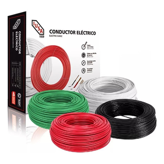 Kit 4 Cajas 100mts Cable Iusa Ngo,bco,rjo,vde Thw Cal 14 