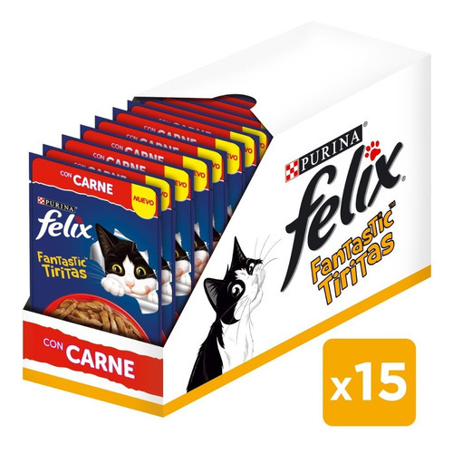 Alimento Húmedo Gato Felix® Fantastic Tiritas Con Carne 85g