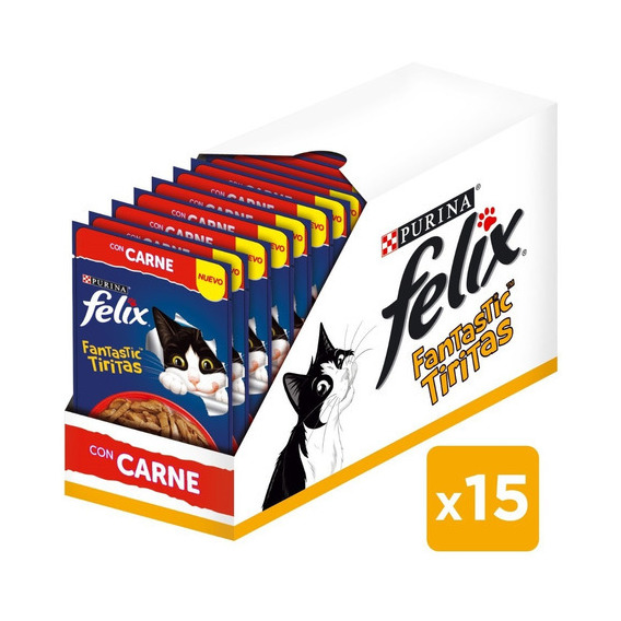 Alimento Húmedo Gato Felix® Fantastic Tiritas Con Carne 85g
