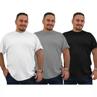 Kit 3 Camisetas Plus Size Basica Premium Malha Fria Pv 