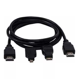 Kit Cabo Hdmi 3x1 - Hdmi/ Mini Hdmi/ Micro Hdmi 1.5m