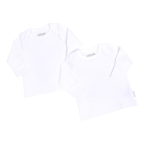 Bipack Camiseta Bebé Blanca Unisex Infanti Talla 9-12 Meses