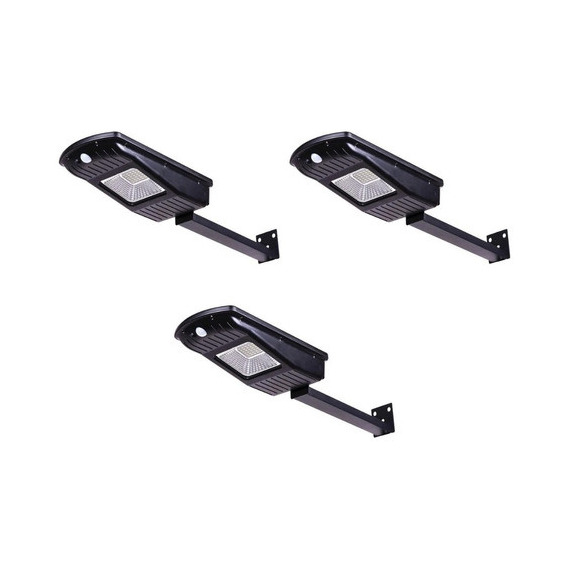 Tripack Pastoral Lampara Solar 120 Leds Control Remoto Color Negro