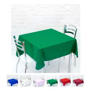 Toalha De Mesa 1,45m X 2,10m Oxford Linda Prática 6 Lugares Cor Verde Liso