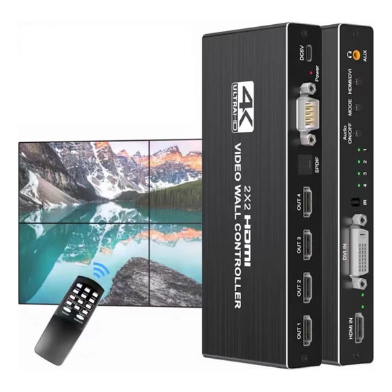 Controlador De Pared De Video Wall 4k Hdmi 2x2 Hdmi Dvi