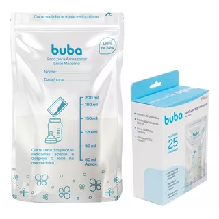 Kit 25 Sacos Esterelizados Para Armazenar Leite 250ml - Buba