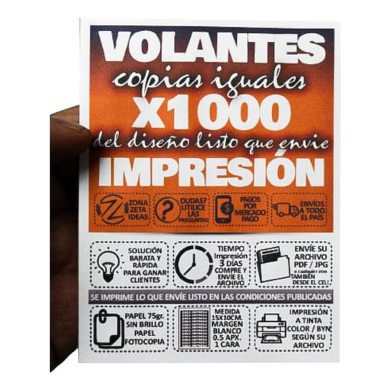 Volante Folletos Económico 10x15cm Todo Color 1.000 Copias