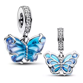 Charm Pandora Original Colgante Mariposa Murano Azul