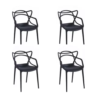 Pack De 4 Sillas De Terraza O Comedor Master - Negras