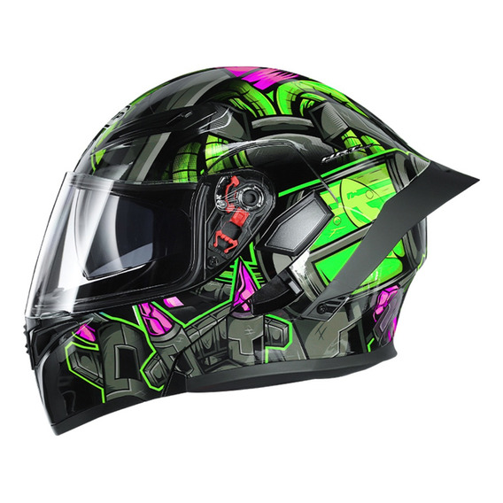 Casco De Moto De Cara Completa Abatible Con Doble Visera