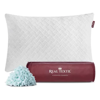 Almohada Memory Foam Ajustable Estándar C/funda Real Textil Color Blanco