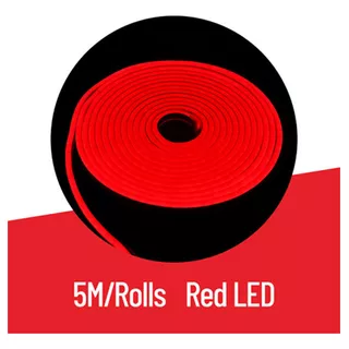 Tira De Neon Led Flexible Rojo - Mayorled (12v-5m-6mmx12mm - Exterior- 120led/m)