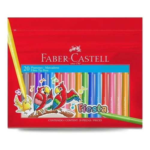 Marcador Escolar Faber Castell Fiesta X20 Colores