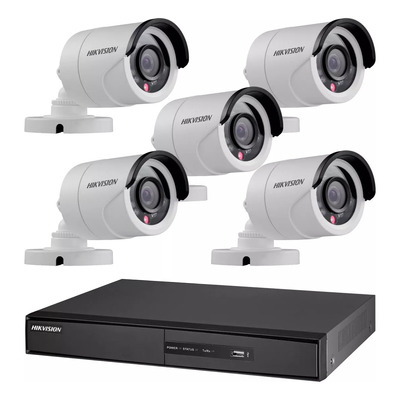 Kit Seguridad Hikvision Dvr 8 + 5 Camaras 2mp Ext