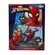 Marvel Spiderman Pack 2 Puzzles Rompecabezas 24 36 Piezas