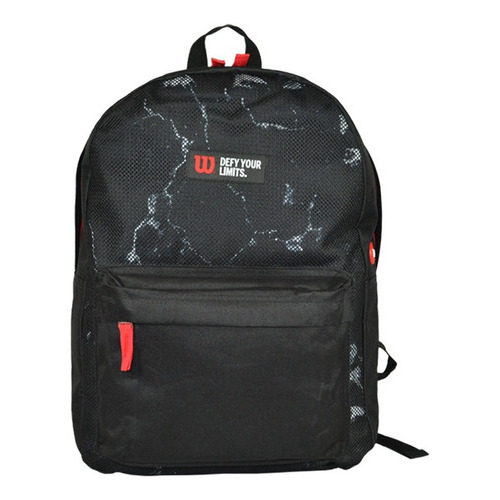 Mochila Wilson Porta Notebook Urbana Deportes Reforzada Gym Color Negro