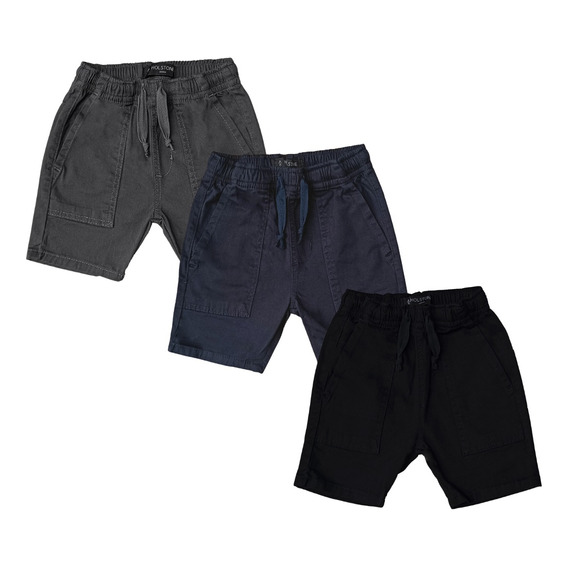 Paquete 3 Bermudas De Gabardina Holstone Kids