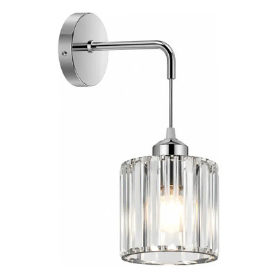 Aplique Colgante Prisma R Cristal Cromo Apto Led E27