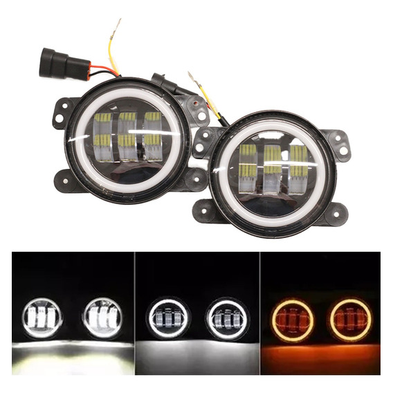 2 Focos Neblinero Led Luz Antiniebla 4 Pulgadas Ojo De Angel