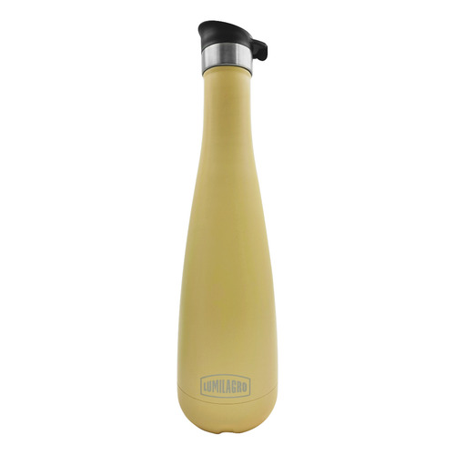 Termo Lumilagro Acero Inoxidable 750 Ml Tapón Botón Color Amarillo