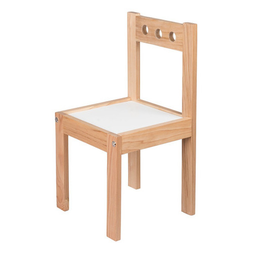 Silla De Madera Barnizada Para Niñas Y Niños Pequeños Color De La Estructura De La Silla Blanco