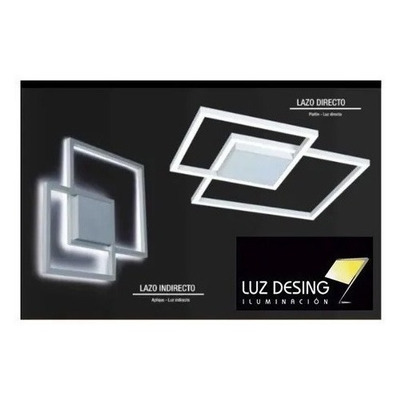 Plafon Lazo Directo Luz Led 60w Diseño Moderno Negro