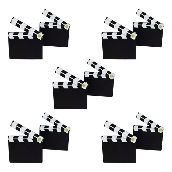 Set X 10 Mini Pizarra Claqueta Cine Pelicula Deco Souvenir