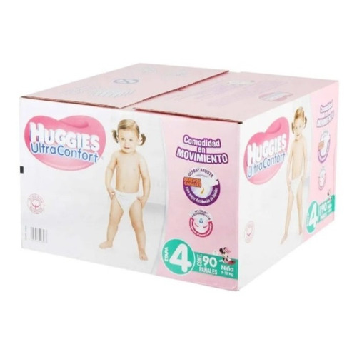 Pañales Huggies Ultraconfort Etapa 4 90 Pzas Talla Niña