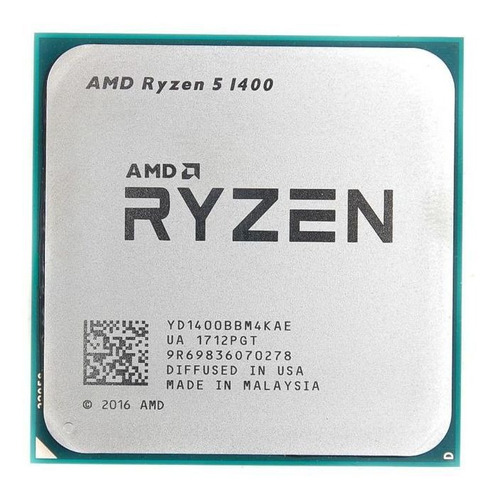 Procesador gamer AMD Ryzen 5 1400 YD1400BBAEBOX  de 4 núcleos y  3.4GHz de frecuencia