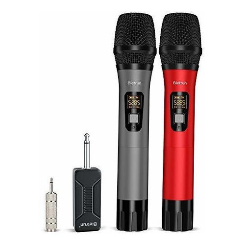 Microfono Inalambrico, Sistema De Microfono Dinamico De Mano Color RED AND GRAY