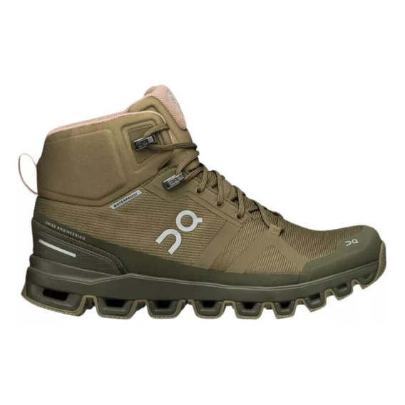 Botas Senderismo On Running Cloudrock Waterproof Verde Mujer