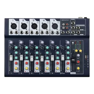 Consola Dj De Sonido Mezcladora Con 7 Canales De Bluetooth