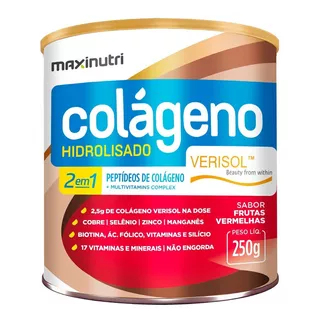 Colágeno Hidrolisado 2 Em 1 Zero (250g) - Frutas Vermelhas