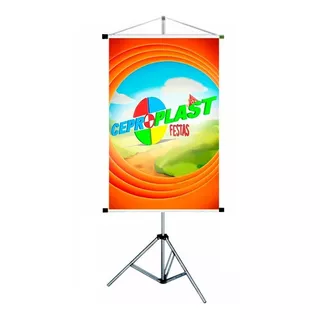 Suporte Porta Banner 1,80m Retratil Pedestal Envio Imediato