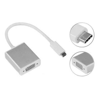 Adaptador Usb Tipo C 3.1 A Vga Celular Compatible Macbook Color Plateado