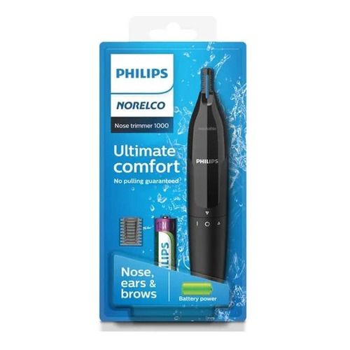 Recortadora Ergonómica De Nariz Lavable Philips Norelco 1500 Color Negro