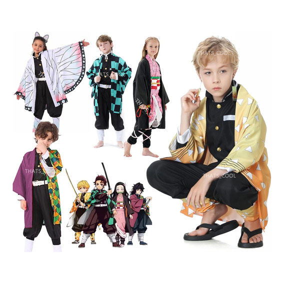 Demon Slayer Cosplay Kimono Traje Para Niños-nezuko/tanjirou