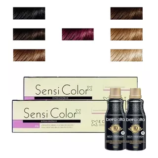 Kit C/2 Tintas De Cabelo Alergoshop  Sensi Color + Ox 10vol.