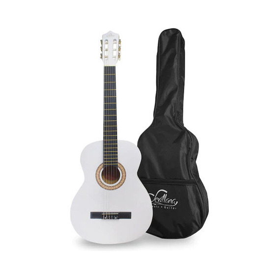 Guitarra Acústica Sevillana 30'' Con Funda Blanco Mlab Orientación de la mano Diestro