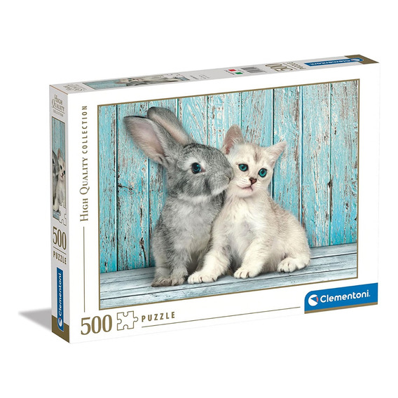 Rompecabezas 500 Piezas Gato Y Conejo Fotografía Clementoni