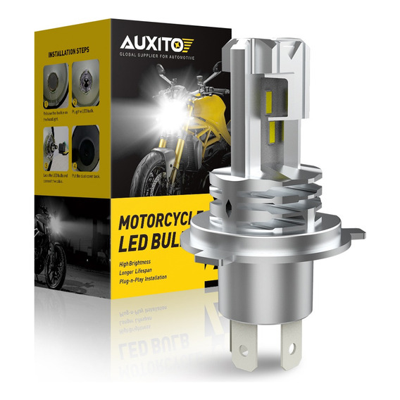 Auxito Led Faro De Motocicleta Foco De Luz Alta/baja H4 12v