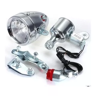 Kit De Luz A Dinamo Alta Y Baja Doble Luz Bicicleta 12v