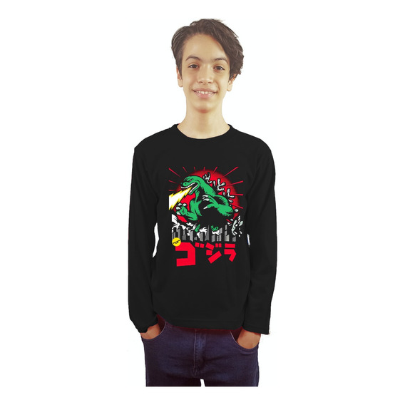 Polera Godzilla Para Niños Estampada Dtf Cod 001