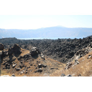 Cuadro 151-volcanic-panorama-santori 32x20 C/marco De Madera