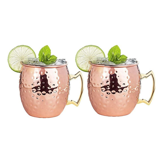 Mug Vasos Cobre Set De 2 Casatua Moscow Mule Coctel 500ml Mugscow