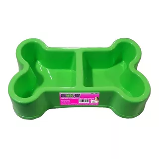 Plato Doble Comedero Bebedero Perro Grande 1.5 L 18x32 50623 Color Verde