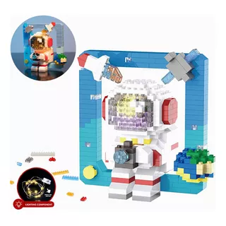 Astronauta Mini Juegos De Micro Construcción Con Luz Led 